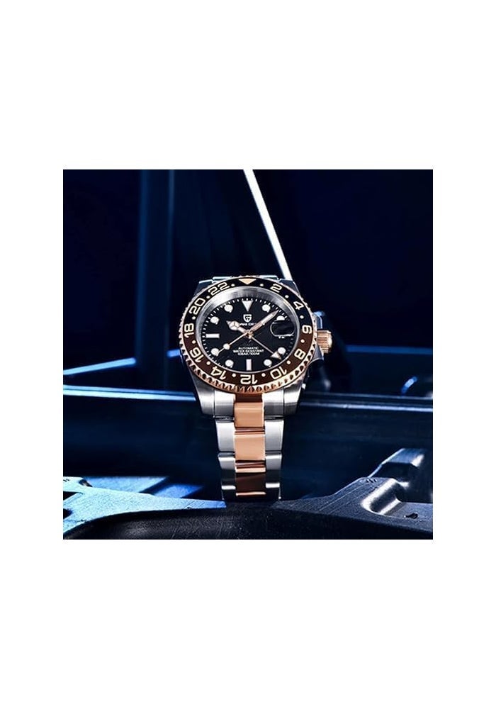 PAGANI DESIGN ساعة أوتوماتيكية GMT للرجال من باجاني ديزاين مع إطار سيراميك وحركة NH34 - Image 3